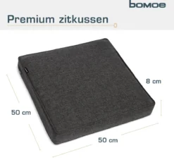 Bomoe Ilano - Coussin D'assise Lounge Plein Air 50x50cm - Coussin De Jardin épaisseur 8cm, Lavable & Protection UV - Anthracite -Jardin Meubles Magasin 1200x1153 21