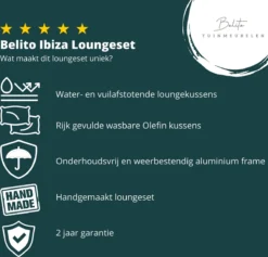 Belito® Ibiza Lounge Set Wicker - Ensemble De Jardin 4 Personnes - Résistant Aux Intempéries - Coussins Gris Hydrofuges - Incl. Fauteuil Lounge Et Table Basse - Poly -Jardin Meubles Magasin 1200x1153 23