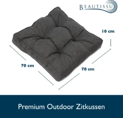 Beautissu BeauFlair - Coussin D'assise Lounge Plein Air 70x70cm - Coussin De Jardin épaisseur 10cm - Housse Hydrofuge & Saleté - Anthracite 11 Beautissu BeauFlair - Coussin D'assise Lounge Plein Air 70x70cm - Coussin De Jardin épaisseur 10cm - Housse Hydrofuge & Saleté - Anthracite -Jardin Meubles Magasin 1200x1153 8