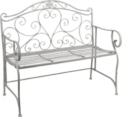 Clayre & Eef Banc De Jardin 5Y0223G 103 * 51 * 94 Cm - Banc En Fer Grijs Banc D'extérieur Mobilier De Jardin De Jardin -Jardin Meubles Magasin 1200x1154 1