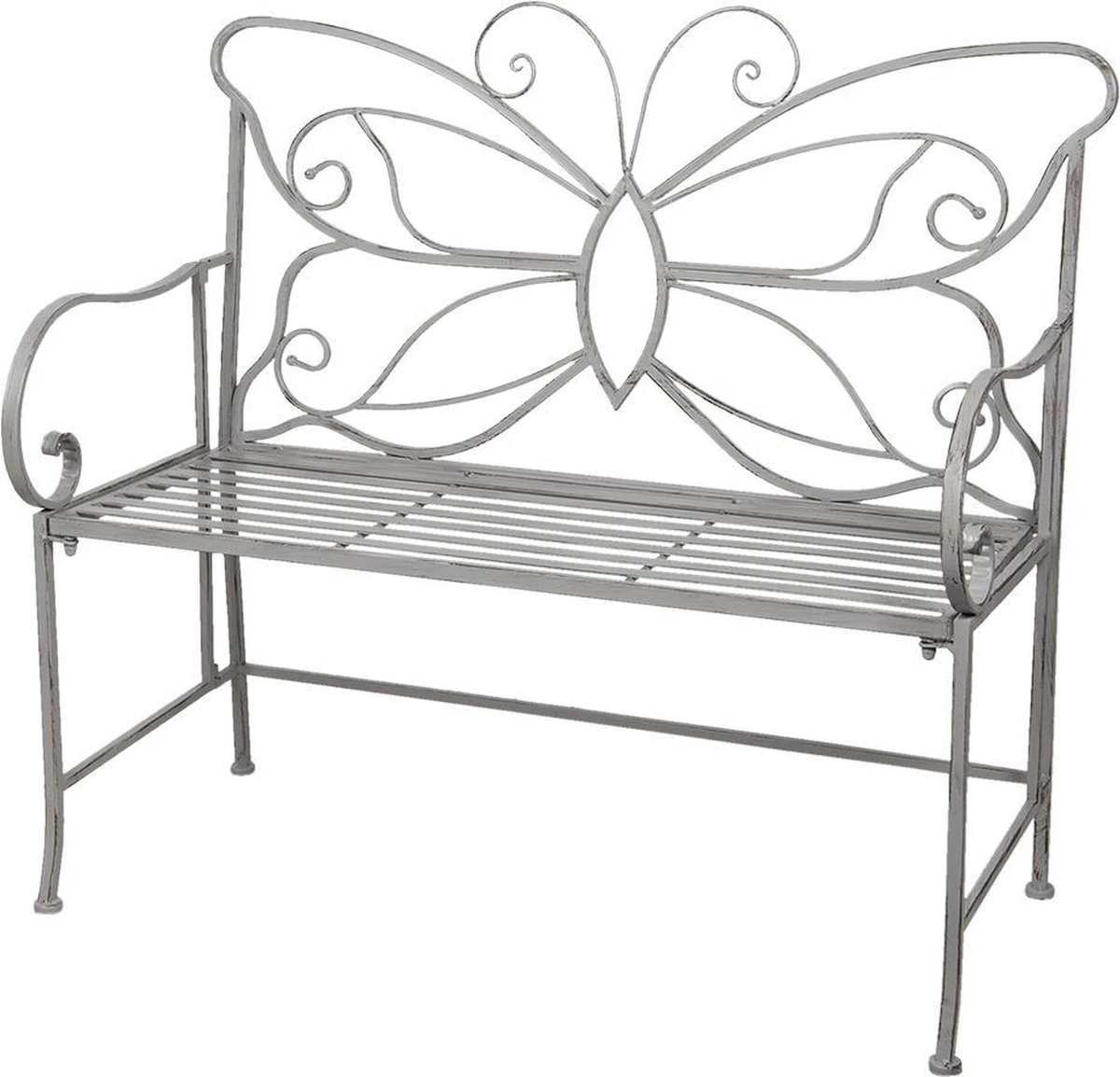 Clayre & Eef Banc De Jardin 5Y0459G 108 * 55 * 99 Cm - Banc En Fer Grijs Banc D'extérieur Mobilier De Jardin De Jardin 2 Clayre & Eef Banc De Jardin 5Y0459G 108 * 55 * 99 Cm - Banc En Fer Grijs Banc D'extérieur Mobilier De Jardin De Jardin – Image 2