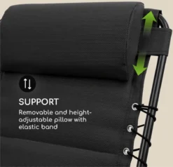 Chaise Longue Blumfeldt California Dreaming, Rembourrée, Structure En Acier, Chaise Longue De Forme Ergonomique Avec Rembourrage Moelleux Et Accoudoirs, Noir -Jardin Meubles Magasin 1200x1154 5