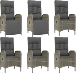 La Dolce Vita - Salon De Jardin 7 Pièces - Salon De Terrasse - Salon De Jardin Avec Chaises Et Table - Salon De Plein Air Avec Coussins Poly Rotin Gris -Jardin Meubles Magasin 1200x1155 5