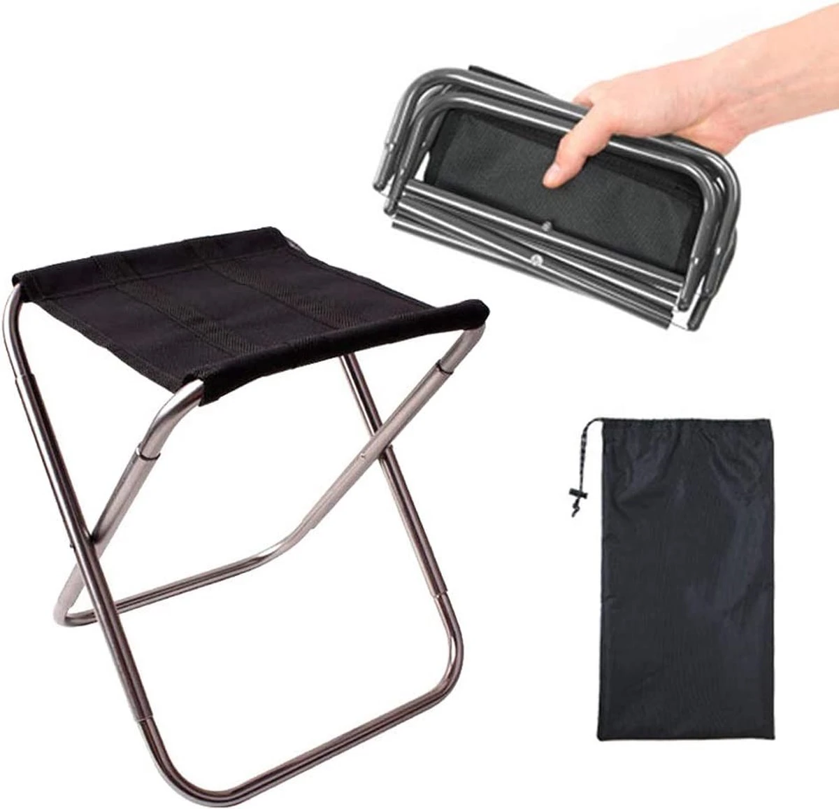 Tabouret Pliable D'extérieur, Tabouret Pliable En Alliage D'aluminium, Mini Tabouret Pliable Portable, Ultra Léger, Avec Sac De Rangement, Pour La Pêche, Le Camping, Le Barbecue, Les Voyages (Zwart Et Argent) 1 Tabouret Pliable D'extérieur, Tabouret Pliable En Alliage D'aluminium, Mini Tabouret Pliable Portable, Ultra Léger, Avec Sac De Rangement, Pour La Pêche, Le Camping, Le Barbecue, Les Voyages (Zwart Et Argent)