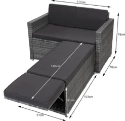 Ensemble De Jardin Polyrotin Modulable Combinaison Canapé 2 Places Repose-pieds Coussins Lounge De Jardin -Jardin Meubles Magasin 1200x1157 9