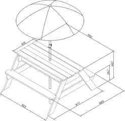 AXI Nick Table Sable Et Eau / Table Pique Nique Marron - Table D’eau Avec Couvercle & Boîtes De Rangement - Table De Jeu à Eau Enfant Pour Le Jardin -Jardin Meubles Magasin 1200x1159 2