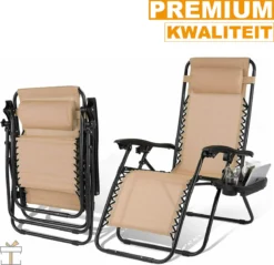 Happyment Chaises De Plage Pliables 2 Pièces - Chaises De Jardin Avec Table - Bain De Soleil - Réglable De 0° à 160° - Beige 13 Happyment Chaises De Plage Pliables 2 Pièces - Chaises De Jardin Avec Table - Bain De Soleil - Réglable De 0° à 160° - Beige -Jardin Meubles Magasin 1200x1161 4