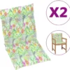 Decoways - Coussins Pour Chaise De Coussins De Chaise De Jardin 2 Pièces 100x50x4 Cm Motif Feuille