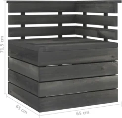 Furniture Limited - Canapé D'angle De Jardin Palette Bois De Pin Massif Gris Foncé -Jardin Meubles Magasin 1200x1165 6