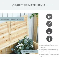 Outsunny Banc De Jardin Avec Rangement Banc De Rangement Banc 2 Places Capacité De Charge 250 Kg Bois De Pin 84B-460 -Jardin Meubles Magasin 1200x1166 1