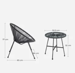 MIRA Home - Ensemble De Jardin - Salon De Jardin - Jardin - Set De 3 - Acier Enduit De Poudre - Zwart - 64x65x77 8 MIRA Home - Ensemble De Jardin - Salon De Jardin - Jardin - Set De 3 - Acier Enduit De Poudre - Zwart - 64x65x77 -Jardin Meubles Magasin 1200x1166 3