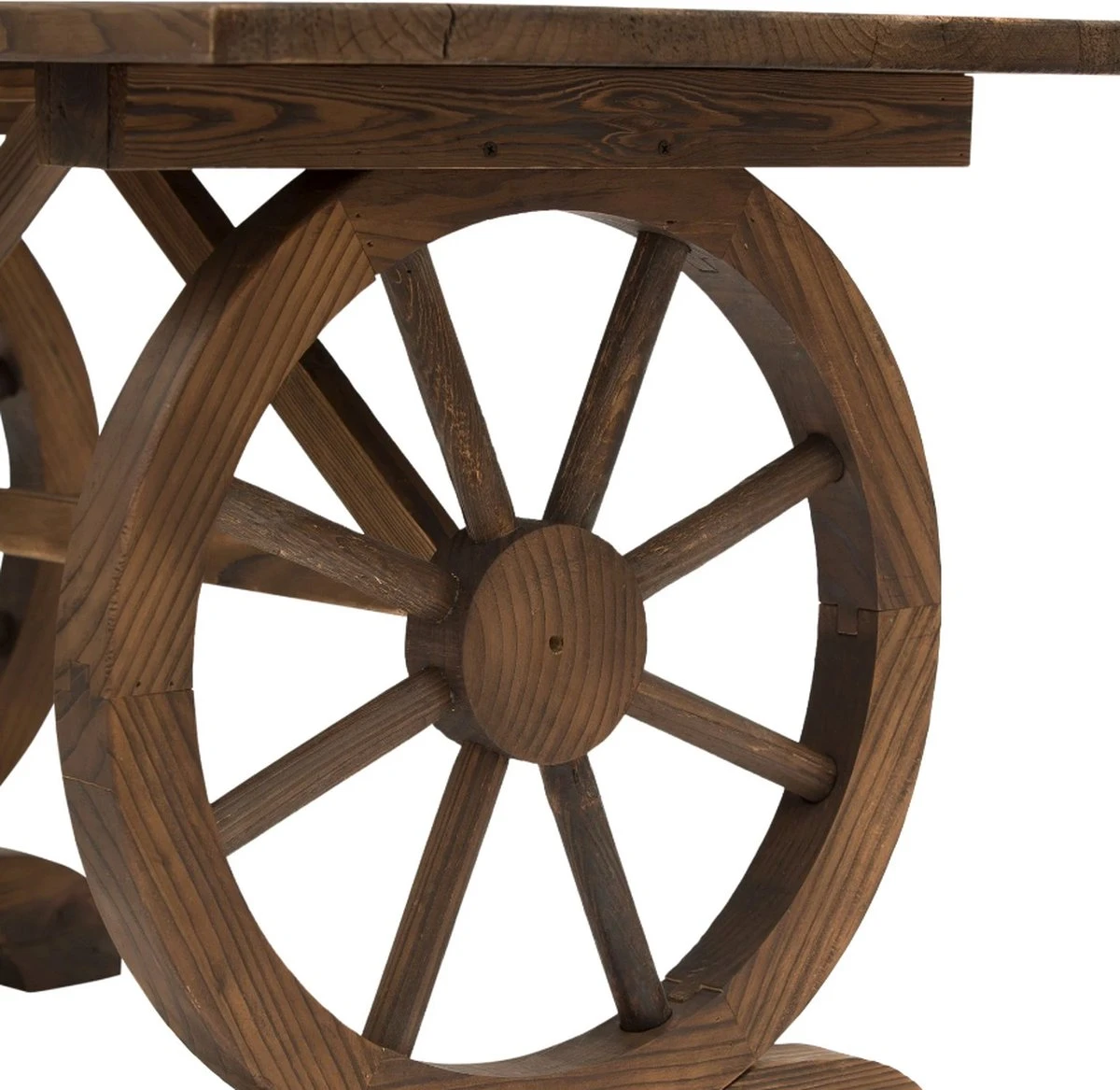 Table De Jardin Elfers De Nancy's - Table De Balcon - Table En Bois - Résistant Aux Intempéries - Forme De Roue - Massief Hout - Naturel - 115 X 60 X 65 Cm 5 Table De Jardin Elfers De Nancy's - Table De Balcon - Table En Bois - Résistant Aux Intempéries - Forme De Roue - Massief Hout - Naturel - 115 X 60 X 65 Cm – Image 5