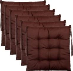 Coussin De Siège, Coussin Décoratif, Coussin De Chaise, Coussin Décoratif, Coussin De Jardin - 9 Matelassage - Dans Divers Motifs (lot De 6, Marron)