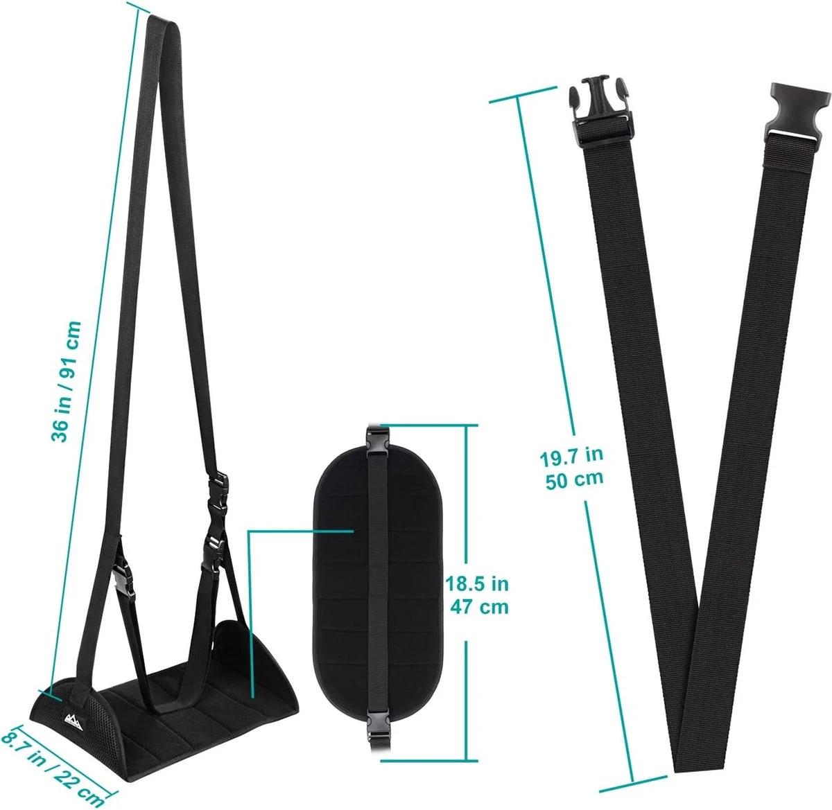 Supregear Avion Repose-Pieds Hamac, Réglable Et Portable Séparé Pied Hamac Sous Le Bureau Pour Vol Bureau Maison Confortable Accessoires De Voyage Accessoires Femmes Hommes, Zwart 3 Supregear Avion Repose-Pieds Hamac, Réglable Et Portable Séparé Pied Hamac Sous Le Bureau Pour Vol Bureau Maison Confortable Accessoires De Voyage Accessoires Femmes Hommes, Zwart – Image 3