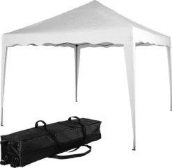 Tente De Réception Easy Up - Tente De Réception - Pavillon - Tente De Réception Pliable - Tente De Réception 3x3 - Chariot Inclus - Étanche - Protection UV 50+ - 15 Kg - Acier - Wit - 300 X 300 Cm
