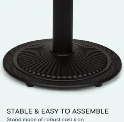 Table Bistro Blumfeldt Patras Pearl - Table De Jardin - 60 X 75 Cm (ØxH) - Plateau En Marbre - Base En Fonte - Design Art Nouveau - Pour L'intérieur Et L'extérieur - Résistant Aux Intempéries -Jardin Meubles Magasin 1200x1174 2