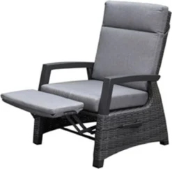 Dallas Chaise Canapé Salle à Manger Ensemble De Salon Réglable 6 Pièces Table Réglable Anthracite