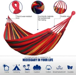 Hamac Plein Air En Coton Multiple 210 X 150 Cm, Capacité De Charge Jusqu'à 200 Kg Portable Avec Sac De Transport Pour Patio Garden Vert Clair -Jardin Meubles Magasin 1200x1175