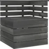 Furniture Limited - Canapé D'angle De Jardin Palette Bois De Pin Massif Gris Foncé