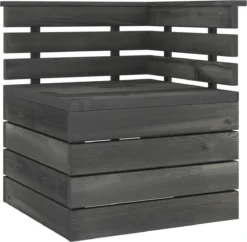 Furniture Limited - Canapé D'angle De Jardin Palette Bois De Pin Massif Gris Foncé