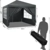 Tente De Jardin Pliable - Tente De Fête - Auvent Intégré Et Résistant Aux UV Pour La Protection Solaire - Abri Pare-soleil - Comprend Un Sac De Transport - Camping - Pavillon - Abri De Jardin