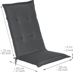 Beautissu Loft HL - Set De 4 Coussins De Jardin Dossier Haut 120x50x6 Cm Coussin Grijs Graphite Chaise De Coussins De Chaise De Jardin Coussins Coussin D'Assise Chaise De Jardin -Jardin Meubles Magasin 1200x1178 5