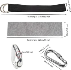 Fixation De Balançoire 150 Cm Fixation Pour Hamac Ensemble De 2 Sangles De Suspension Pour Hamac Et 2 Anneaux En Forme De D Pour Jardin, Camping, Voyage, Plage, Cour Capacité De Charge De 500 Kg -Jardin Meubles Magasin 1200x1179 2