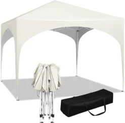 Pavillon Coazy Garden | NOUVEAU 2023 | Tente De Réception étanche 3x3 Mètres Pliable - Pavillon - Easy Up - Tente Pop-up Avec Piquets, Corde Et Pieds Antidérapants - Imperméable - Tentes De Fête Résistant Aux Intempéries - Gazebo - Pergola
