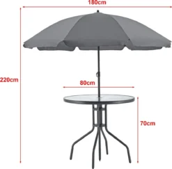 Salon De Jardin De 4 Places Avec Parasol Meubles Extérieurs Solides Résistants Aux Intempéries Protection UV SPF 30 Aluminium PVC Polyester Verre Noir Gris Foncé [en.casa] -Jardin Meubles Magasin 1200x1180 10