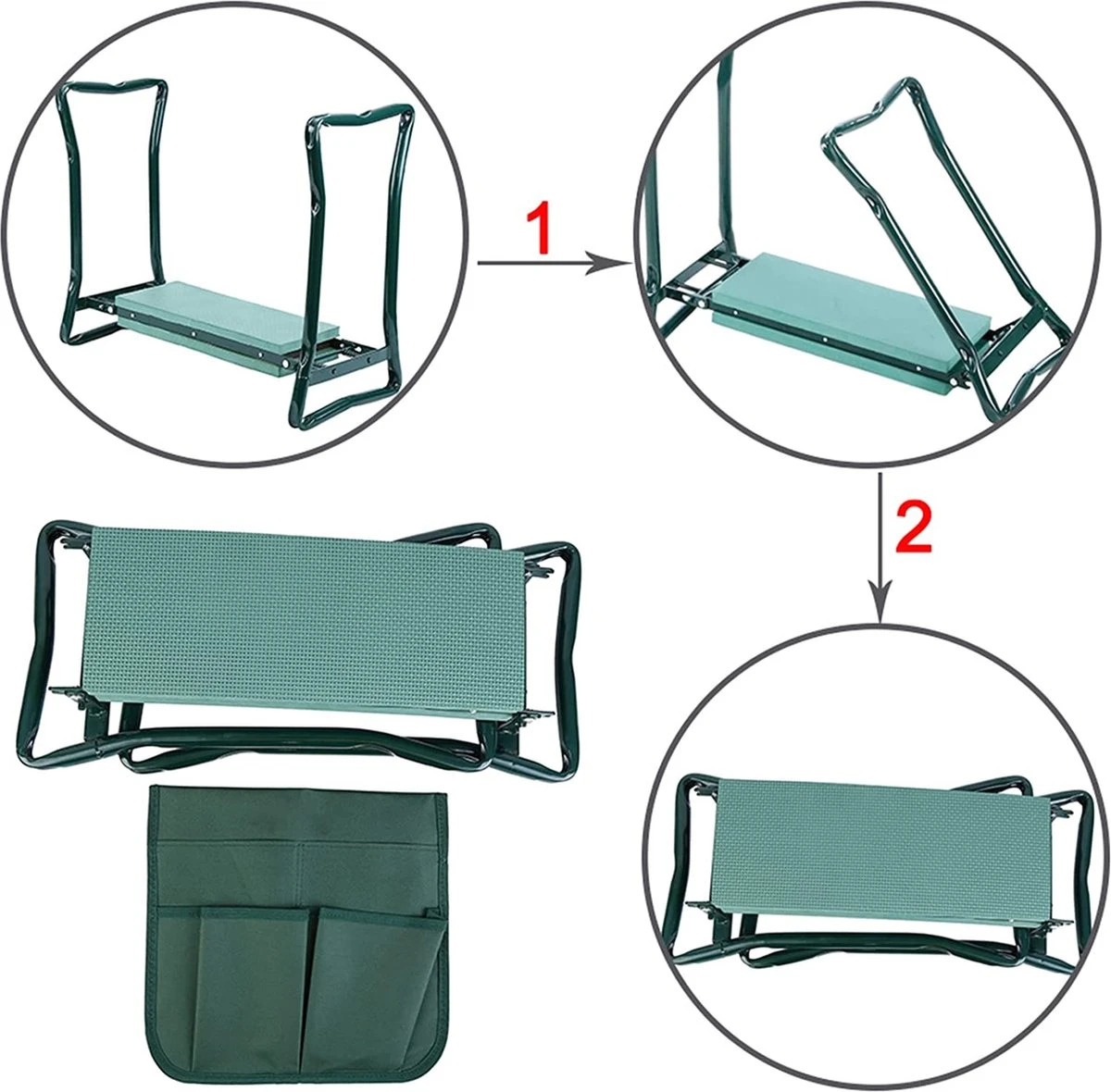 Tabouret De Travail De Jardin, Genouillère De Jardin, Avec Sac De Travail En Option Pour Le Jardinage, La Maison, Le Banc De Jardin 4 Tabouret De Travail De Jardin, Genouillère De Jardin, Avec Sac De Travail En Option Pour Le Jardinage, La Maison, Le Banc De Jardin – Image 4