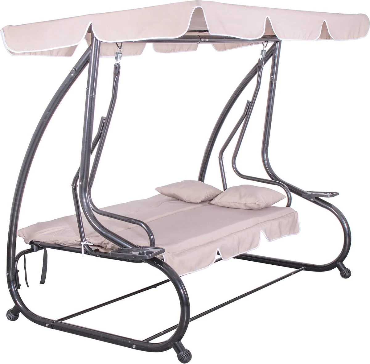 Banc De Balançoire Springos | Venise-Swing | 3 Places | Imperméable à L'eau | Comprend 2 Coussins | Auvent Réglable | 163 X 212 X 125 Cm | Beige 6 Banc De Balançoire Springos | Venise-Swing | 3 Places | Imperméable à L'eau | Comprend 2 Coussins | Auvent Réglable | 163 X 212 X 125 Cm | Beige – Image 6