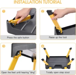 Tabouret D'atelier Kingrack Avec Boîte à Outils, Marchepied 2 En 1 Pliable, Avec Tapis En Caoutchouc Antidérapant, Lic -Jardin Meubles Magasin 1200x1180 9