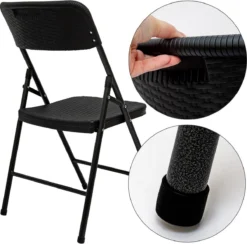 8 Chaises Chaises Pliantes Jusqu'à 150 Kg - Chaise De Balcon Rotin - Look - Chaise De Jardin Résistant Aux Intempéries Zwart -Jardin Meubles Magasin 1200x1183 11