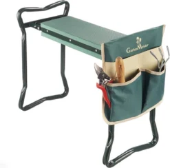 Siège Et Banc Pour Les Genoux GartenMeister 2 En 1 XXL - Chargeable Jusqu'à 150 Kg - Avec Sac à Outils Pratique