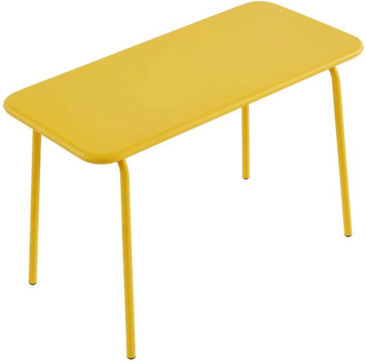 MYLIA Ensemble De Table à Manger En Métal Pour Enfant POPAYAN - Une Table Et 4 Chaises Empilables - Jaune L 80 Cm X H 55,5 Cm X P 39 Cm 5 MYLIA Ensemble De Table à Manger En Métal Pour Enfant POPAYAN - Une Table Et 4 Chaises Empilables - Jaune L 80 Cm X H 55,5 Cm X P 39 Cm – Image 5