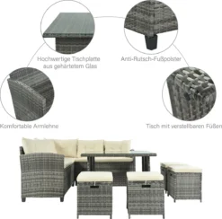 Merax Salon De Jardin 9 Personnes - Salon De Jardin - Banc De Jardin - Table De Jardin - Salon De Jardin Salon De Jardin - Salon De Jardin Avec Coussins - Gris Clair 15 Merax Salon De Jardin 9 Personnes - Salon De Jardin - Banc De Jardin - Table De Jardin - Salon De Jardin Salon De Jardin - Salon De Jardin Avec Coussins - Gris Clair -Jardin Meubles Magasin 1200x1185 14