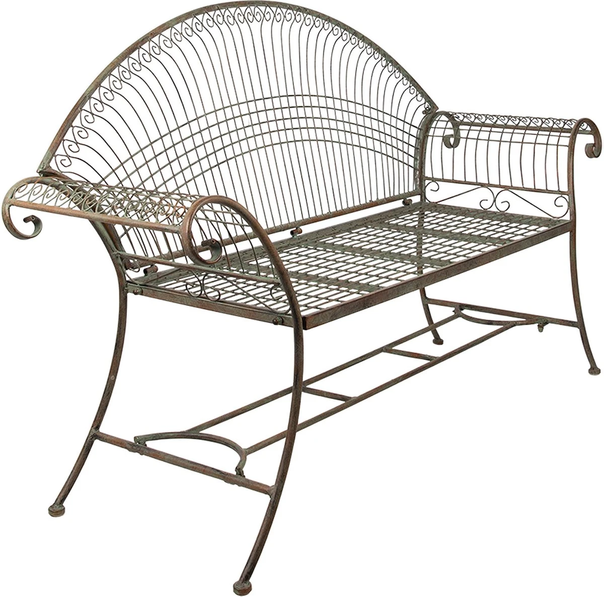 Banc De Jardin Clayre & Eef 157 X 49 X 96 Cm Banc De Jardin En Fer Brun Vert Banc D'extérieur Jardin Mobilier De Jardin De Jardin 4 Banc De Jardin Clayre & Eef 157 X 49 X 96 Cm Banc De Jardin En Fer Brun Vert Banc D'extérieur Jardin Mobilier De Jardin De Jardin – Image 4
