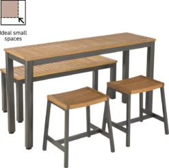 NATERIAL - Ensemble De 2 Tabourets De Jardin ORIS - Tabouret - 37 X 46 X 46 Cm - Aluminium - Eucalyptus FSC - Tabouret En Bois - Mobilier De Balcon -Jardin Meubles Magasin 1200x1188 15