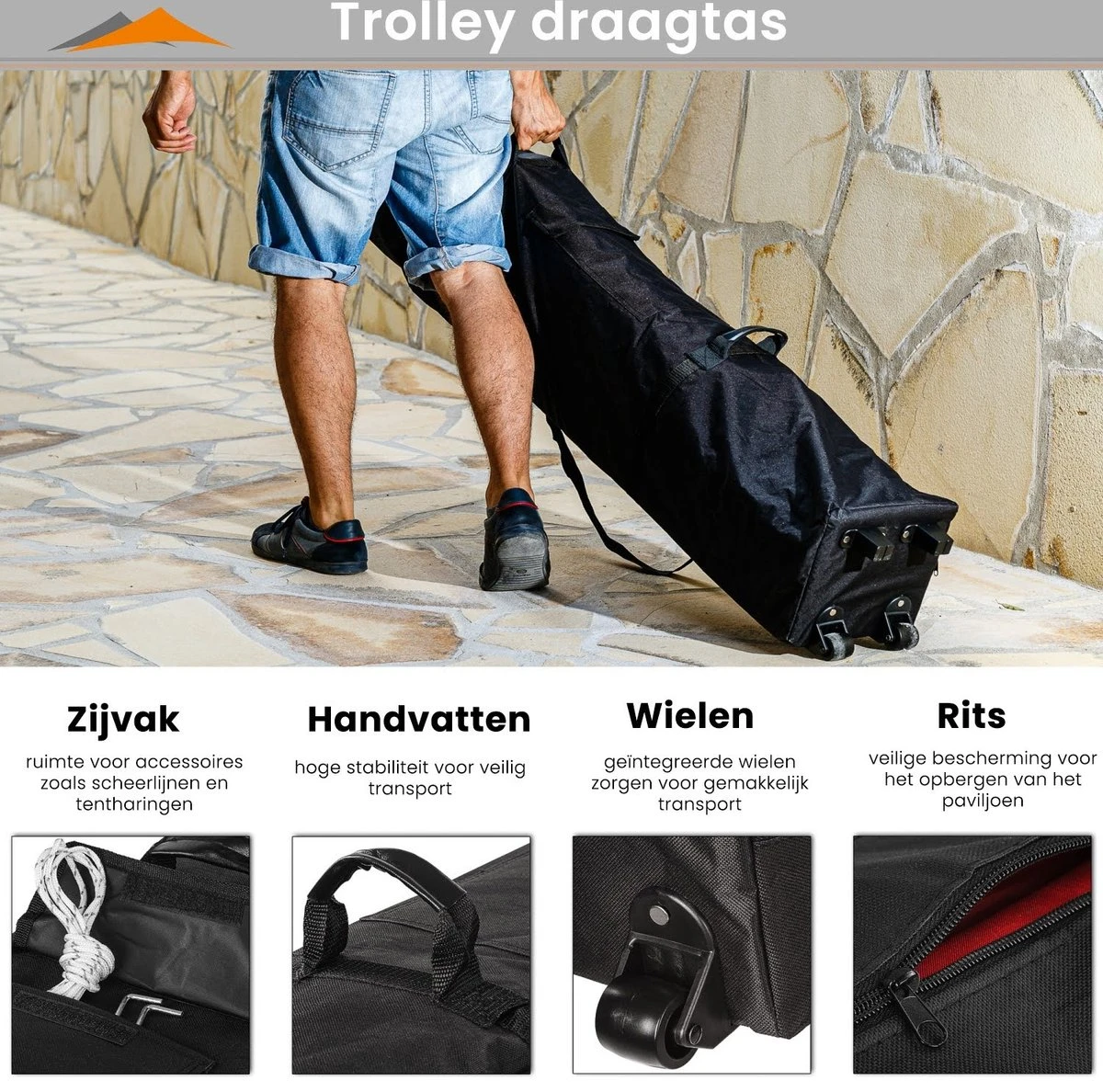 Tente De Réception Easy Up - Tente De Fête - Pavillon - Tente De Fête Pliable - Tente De Fête 3x3 - Tente De Fête Avec Parois Latérales - Chariot Inclus - Étanche - Protection UV 50+ - Avec Fenêtres - 17,5 Kg - Acier - Champagne - 300 X 300 Cm 7 Tente De Réception Easy Up - Tente De Fête - Pavillon - Tente De Fête Pliable - Tente De Fête 3x3 - Tente De Fête Avec Parois Latérales - Chariot Inclus - Étanche - Protection UV 50+ - Avec Fenêtres - 17,5 Kg - Acier - Champagne - 300 X 300 Cm – Image 7