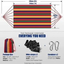 Hamac D'extérieur En Coton Pour Plusieurs Personnes - 210 X 150 Cm - Charge Maximale 200 Kg - Portable Avec Sac De Transport - Pour Terrasse, Cour Ou Pelouse, 200 X 150 Rouge -Jardin Meubles Magasin 1200x1189