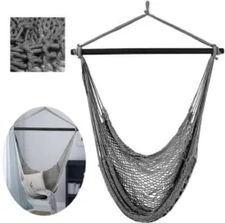 Oneiro's Luxe Hanging Chair Chair Hanging Chair Chair Katoen Woven Ro - ø 90x100cm - Hamac - Hamac Avec Support - été - Jardin - Articles De Jardin - Relax - Meubles De Jardin