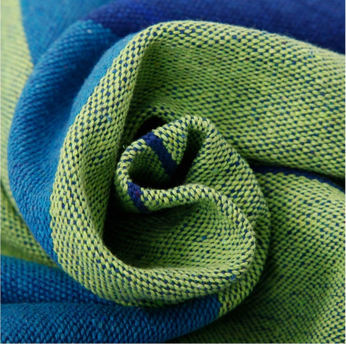 Hamac XL - 2 Personnes - Hamac Double En Toile Robuste - Blauw - Vert - Rayé - Dans Un Sac De Rangement + Cordes De Fixation - Résistant Aux Intempéries - Hamac - Plein Air - Camping - Été - 10 Hamac XL - 2 Personnes - Hamac Double En Toile Robuste - Blauw - Vert - Rayé - Dans Un Sac De Rangement + Cordes De Fixation - Résistant Aux Intempéries - Hamac - Plein Air - Camping - Été - – Image 10