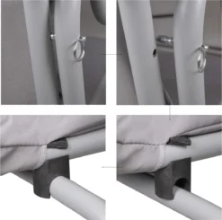 Banc De Balançoire Springos | Venise-Swing | 3 Places | Imperméable à L'eau | Comprend 2 Coussins | Auvent Réglable | 163 X 193 X 120 Cm | Gris -Jardin Meubles Magasin 1200x1192