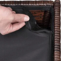 Casaria Coffre De Rangement 75x75x70cm Idéal Coussin Polyrotin Résistant Intempéries Revêtement Brun -Jardin Meubles Magasin 1200x1192 9