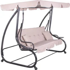 Banc De Balançoire Springos | Venise-Swing | 3 Places | Imperméable à L'eau | Comprend 2 Coussins | Auvent Réglable | 163 X 212 X 125 Cm | Beige 23 Banc De Balançoire Springos | Venise-Swing | 3 Places | Imperméable à L'eau | Comprend 2 Coussins | Auvent Réglable | 163 X 212 X 125 Cm | Beige -Jardin Meubles Magasin 1200x1193