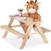 Table De Pique-nique Pour Enfants Relaxdays Bois - Table De Jardin Enfants - Table De Jeux - Table De Jardin Pour Enfants