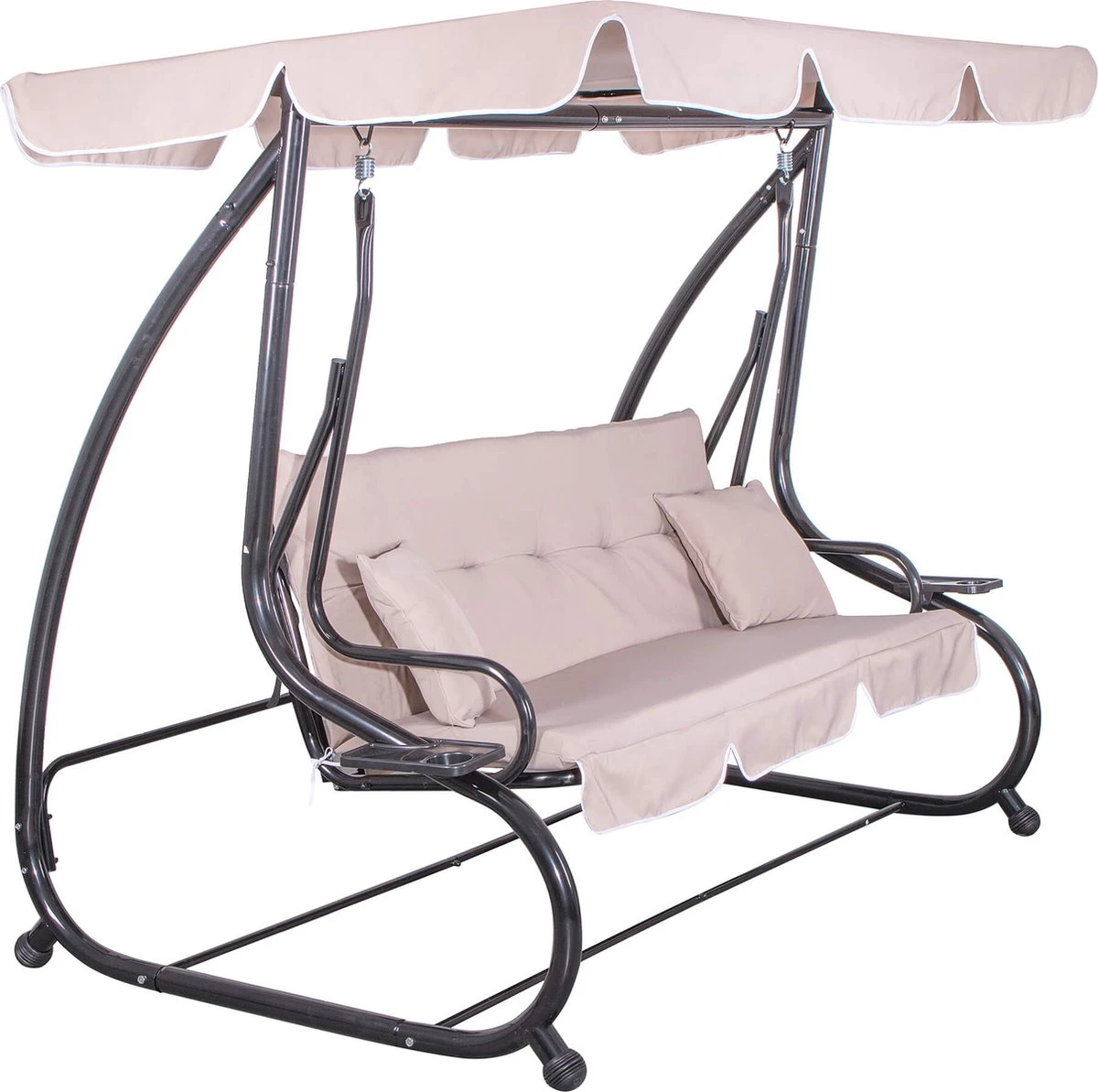 Banc De Balançoire Springos | Venise-Swing | 3 Places | Imperméable à L'eau | Comprend 2 Coussins | Auvent Réglable | 163 X 212 X 125 Cm | Beige 10 Banc De Balançoire Springos | Venise-Swing | 3 Places | Imperméable à L'eau | Comprend 2 Coussins | Auvent Réglable | 163 X 212 X 125 Cm | Beige – Image 10
