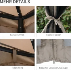 Pavillon De Jardin Outsunny Pavillon Tente De Fête Tente De Fête Tente De Jardin Avec 4 X Parois Latérales 3 X 3 M 84C-133 -Jardin Meubles Magasin 1200x1194 5