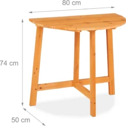 Mur De Table Pliante Relaxdays - Table De Balcon Semi-circulaire Pliable - Table De Jardin - Bois De Table Pliante -Jardin Meubles Magasin 1200x1195 18