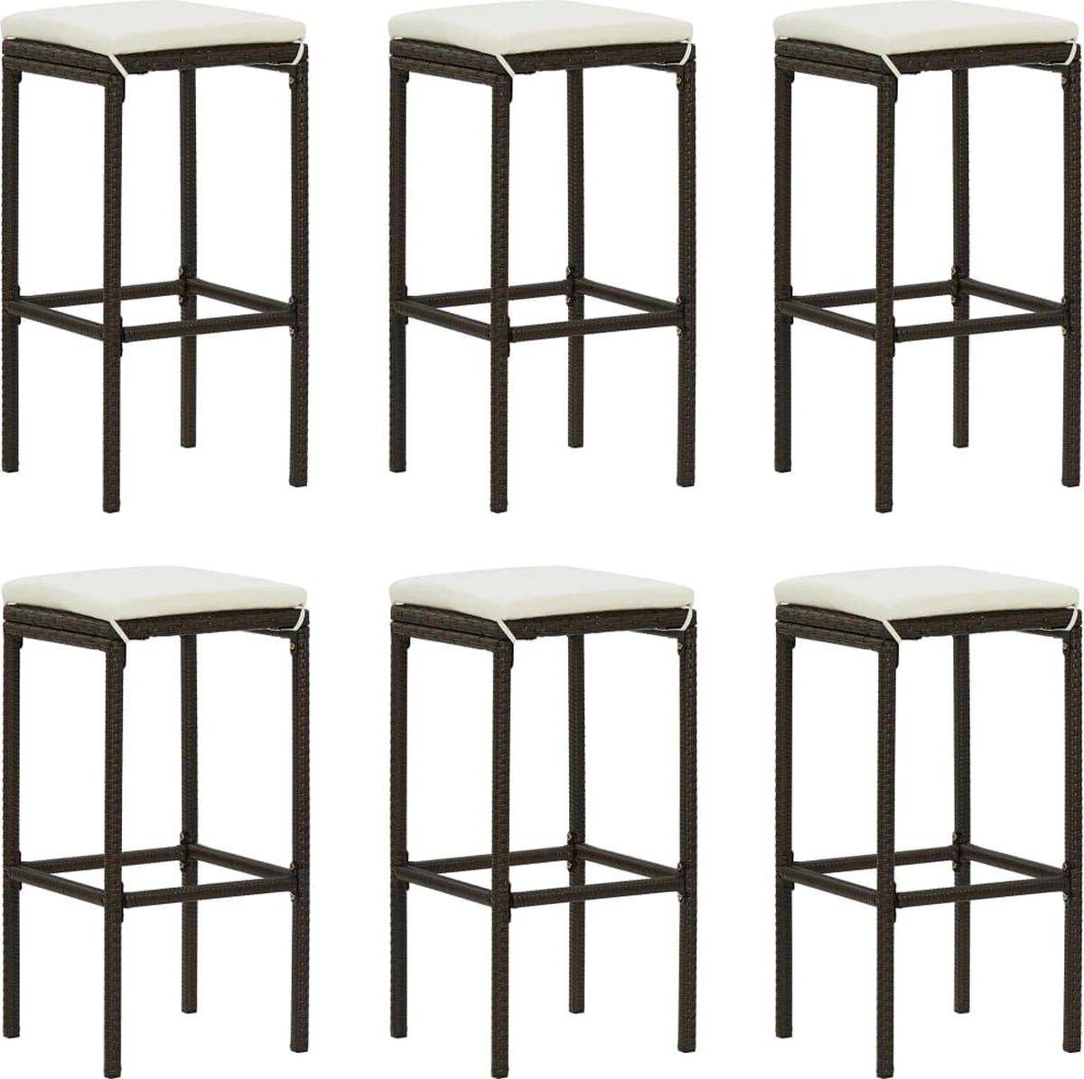 La Dolce Vita - Table De Jardin 7 Pièces Avec Chaises - Meuble Bar - Meuble Bar - Meuble D'angle Bar - Table Haute Avec Tabourets - Ensemble Bistro Avec Table Et Chaises Avec Coussins Poly Rotin Marron 4 La Dolce Vita - Table De Jardin 7 Pièces Avec Chaises - Meuble Bar - Meuble Bar - Meuble D'angle Bar - Table Haute Avec Tabourets - Ensemble Bistro Avec Table Et Chaises Avec Coussins Poly Rotin Marron – Image 4